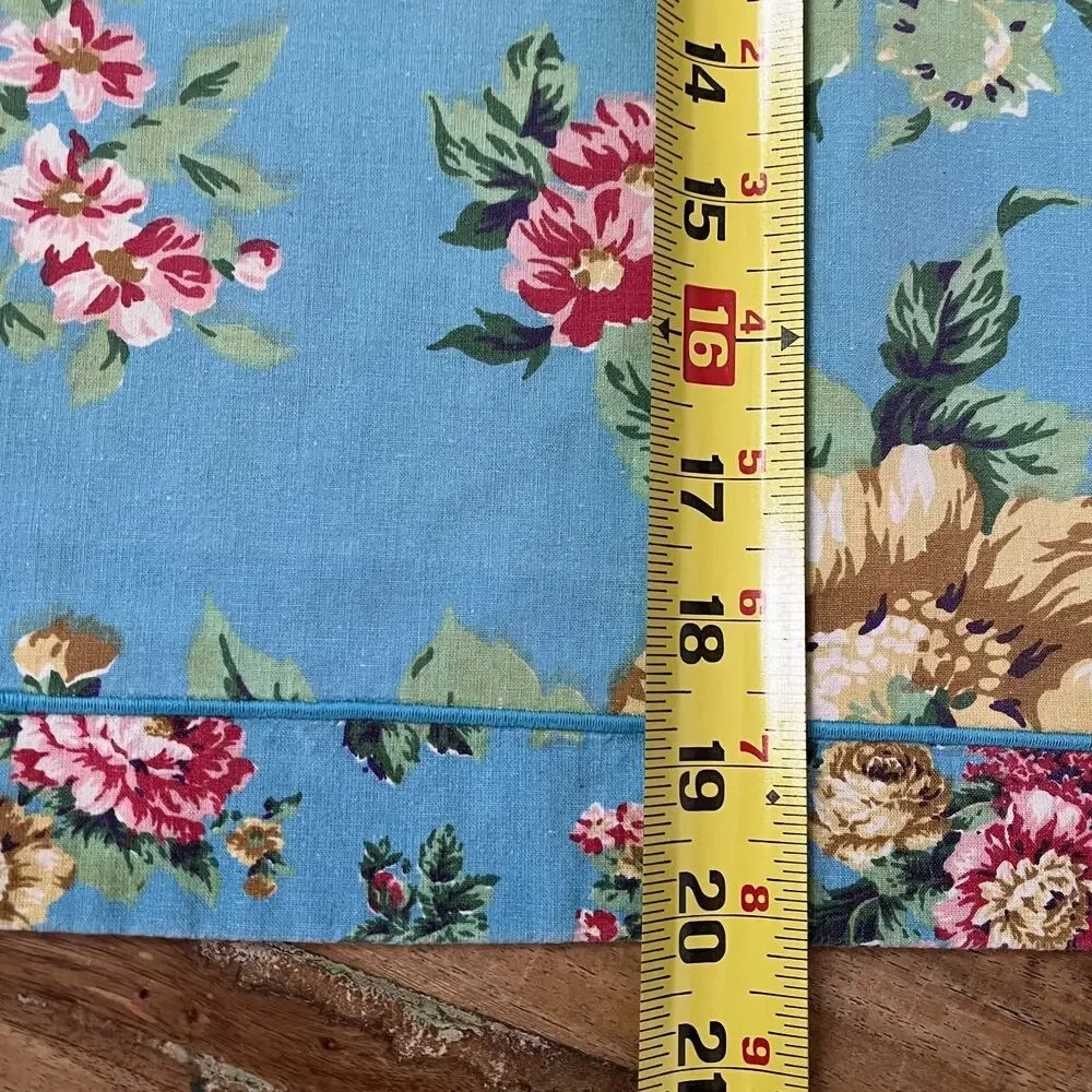 Vintage Blue Floral Duvet Cover 2 Ruffle Pillows 1 Long Pillow Cottage Core